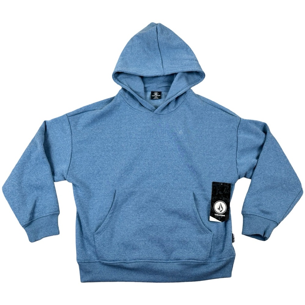 NWT Volcom Heathered Blue Pullover Hoodie Sweatshirt Boys Small